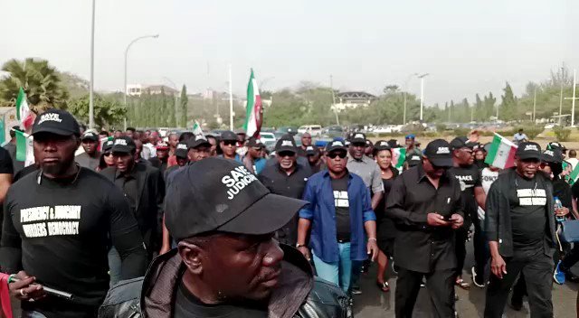 Ihedioha's Sack: Secondus, Obi, Abaribe, Others Protest In Abuja (Photos+Video)