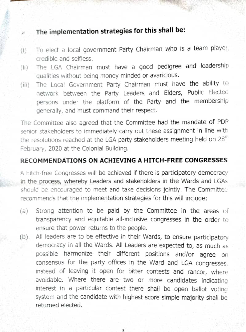 Arochukwu PDP Stakeholders Meets To Reposition Party Defines A Leader in the LGA [SEE ATTACHED DOCUMENTS]