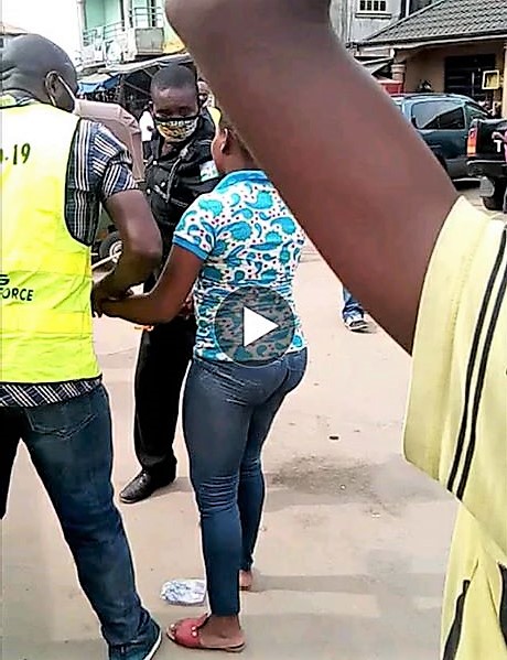 Abia COVID-19 Taskforce Team Batters Lady With Cane Over Failure To Wear Face Mask [PHOTOS, VIDEO]