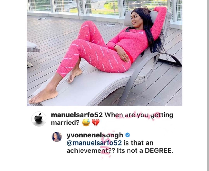 Marriage Is Not A Degree, Actress Yvonne Nelson Replies Manuel Sarfo