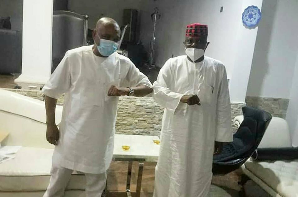 Gov. Uzodimma, Kwankwaso Visits Orji Kalu (PHOTOS)