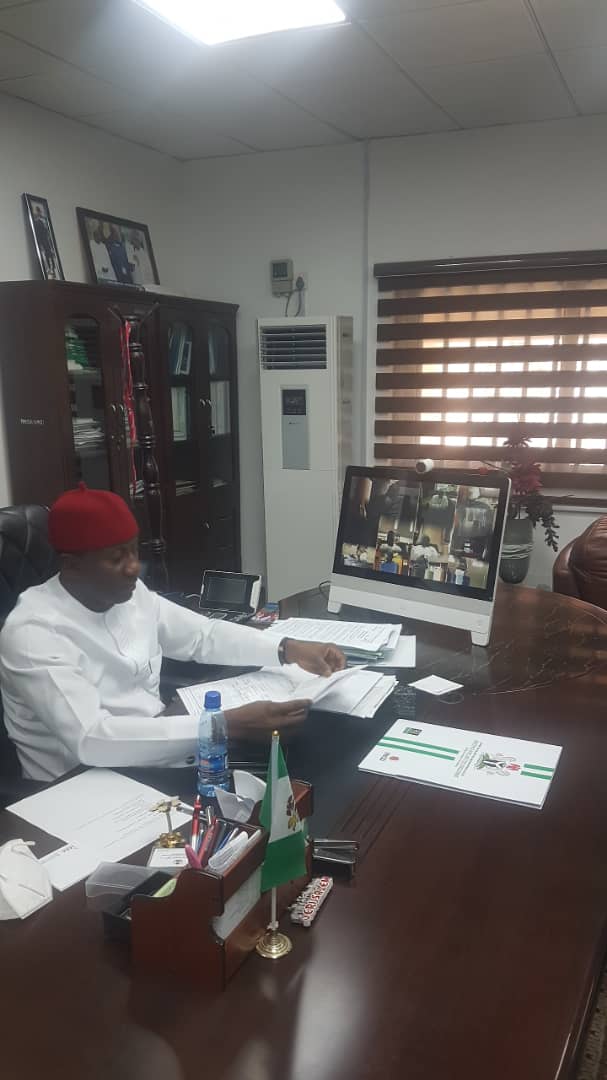 Uche Ogah Joins Virtual FEC Meeting (Photos)