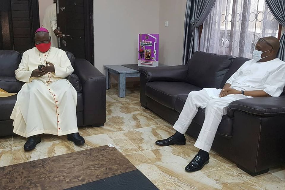 Sen. Kalu Visits Catholic Archbishop of Abuja (PHOTOS)