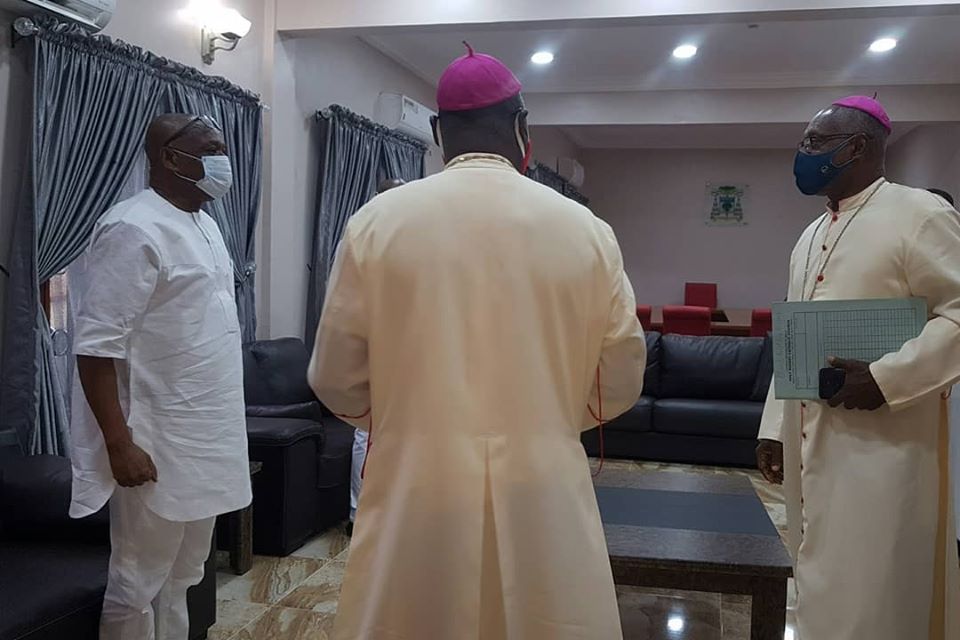 Sen. Kalu Visits Catholic Archbishop of Abuja (PHOTOS)