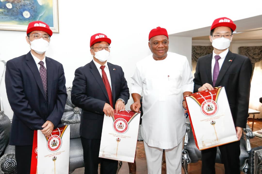 PHOTOS: New Chinese Ambassador To Nigeria Visits Sen Orji Kalu