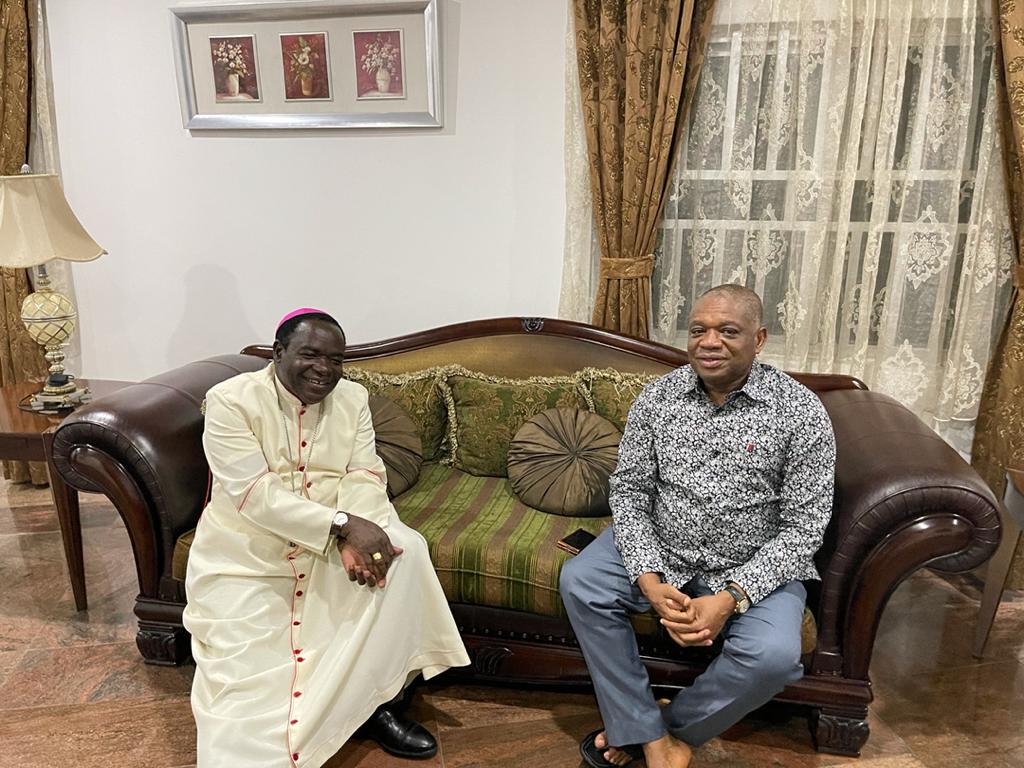 Bishop Kukah Visits Senate Chief Whip Kalu (PHOTOS)