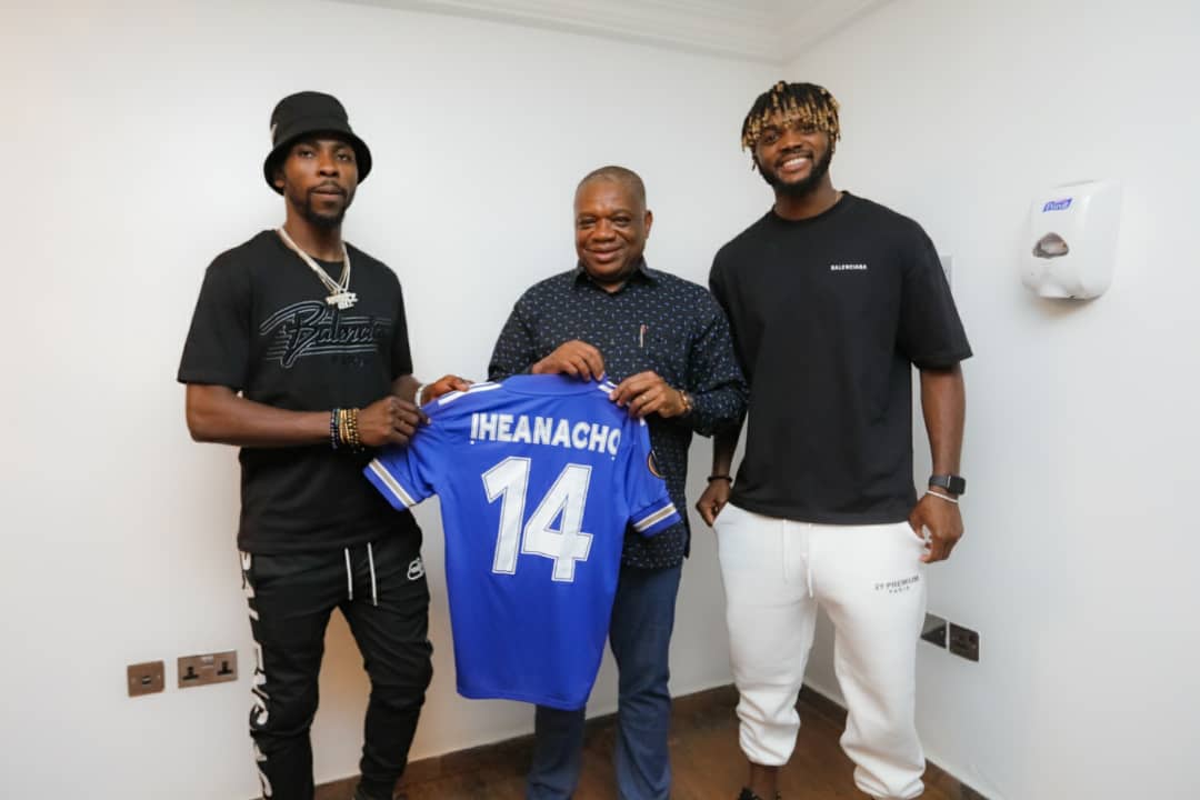 FA Cup Winner, Iheanacho Visits Senator Orji Kalu