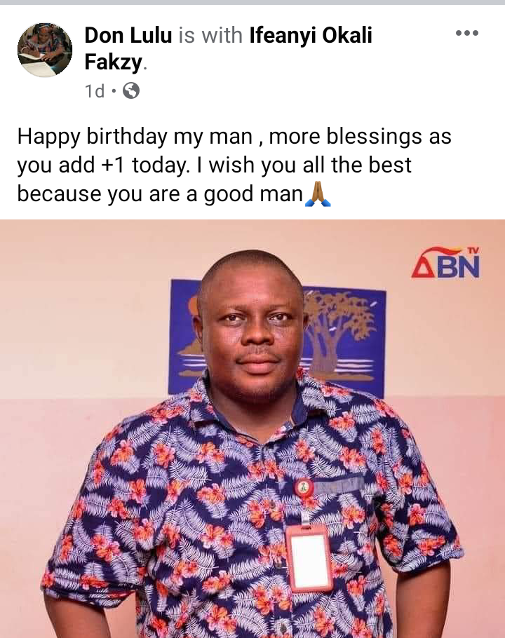 Don Lulu Congratulates Ifeanyi Okali On His Birthday, Says He's A Good Man
