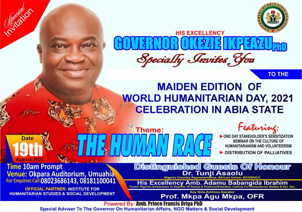 Abia Govt Mulls Creation Of Body To Assist In Response To Humanitarian Matters