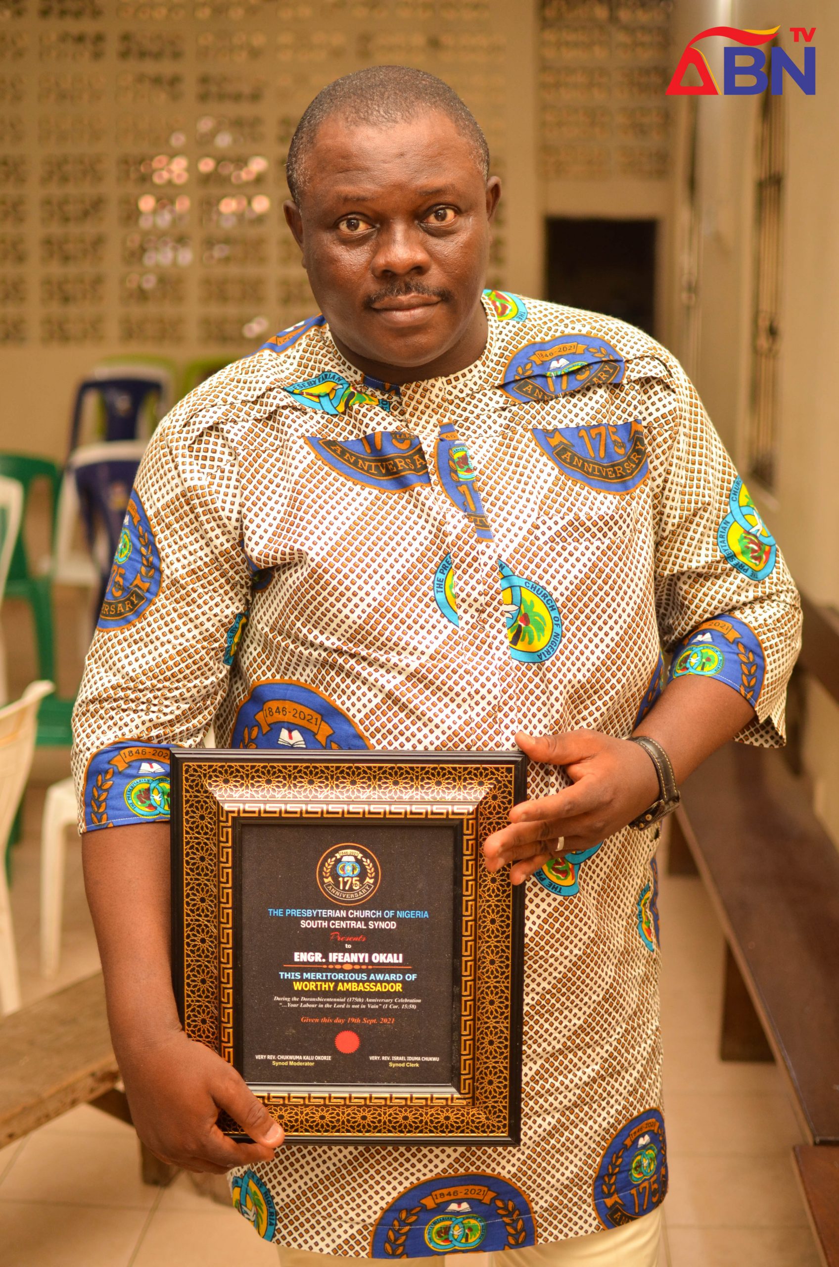 Presbyterian Church Of Nigeria Honours ABN TV Boss With WORTHY AMBASSADOR Award