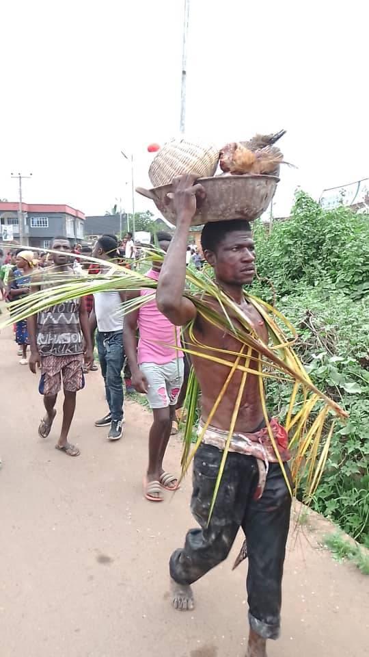 Suspected Ritualists Nabbed In Abia Community Performing 'Juju' In River (Graphic Photos)