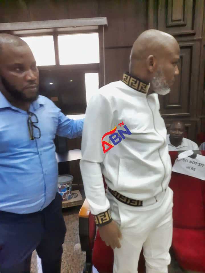 Nnamdi Kanu Arrives Court Amidst Heavy Security