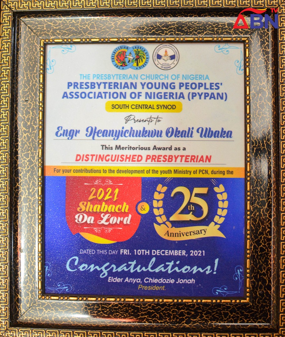ABN TV Boss, Ifeanyi Okali Bags Distinguished Presbyterian Award (PHOTOS)