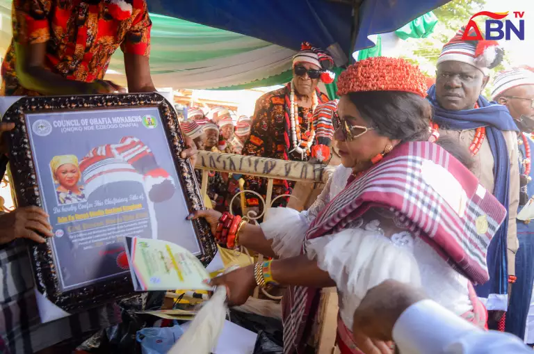 Chief Princess Monica Uche Ottah Bags Traditional Title Of ‘ADA KA IBEYA’ In Ohafia, Pledges N10million (Photos, Video)