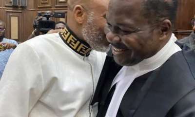 Nnamdi Kanu Appears In Court, Meets His New Lead Counsel, Mike Ozekhome