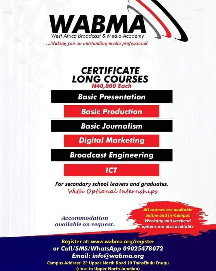 WABMA Set To Commence Media Professional Courses On Presentation, Production, Others