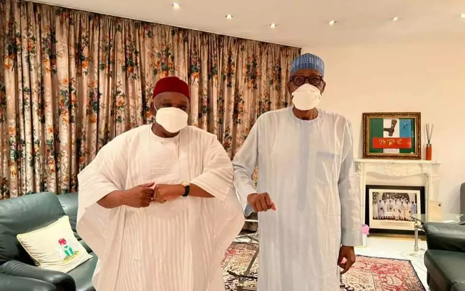 2023 Presidency: Sen. Orji Kalu In Closed Door Meeting With President Buhari (PHOTOS)