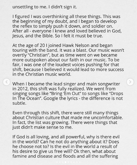  I no longer believe in God - Canadian gospel musician, Jonathan Steingard