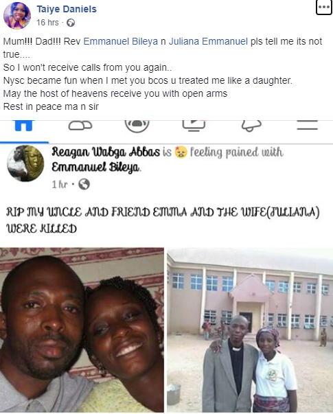 Pastor and his wife shot dead on their farm in Taraba