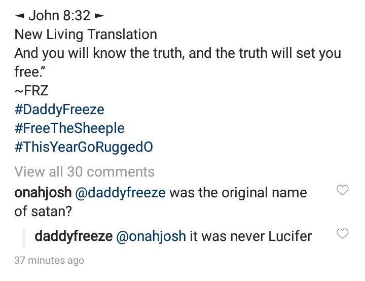 "King James Bible is the modern day slave book" Daddy Freeze says as he explains why Lucifer is not Satan