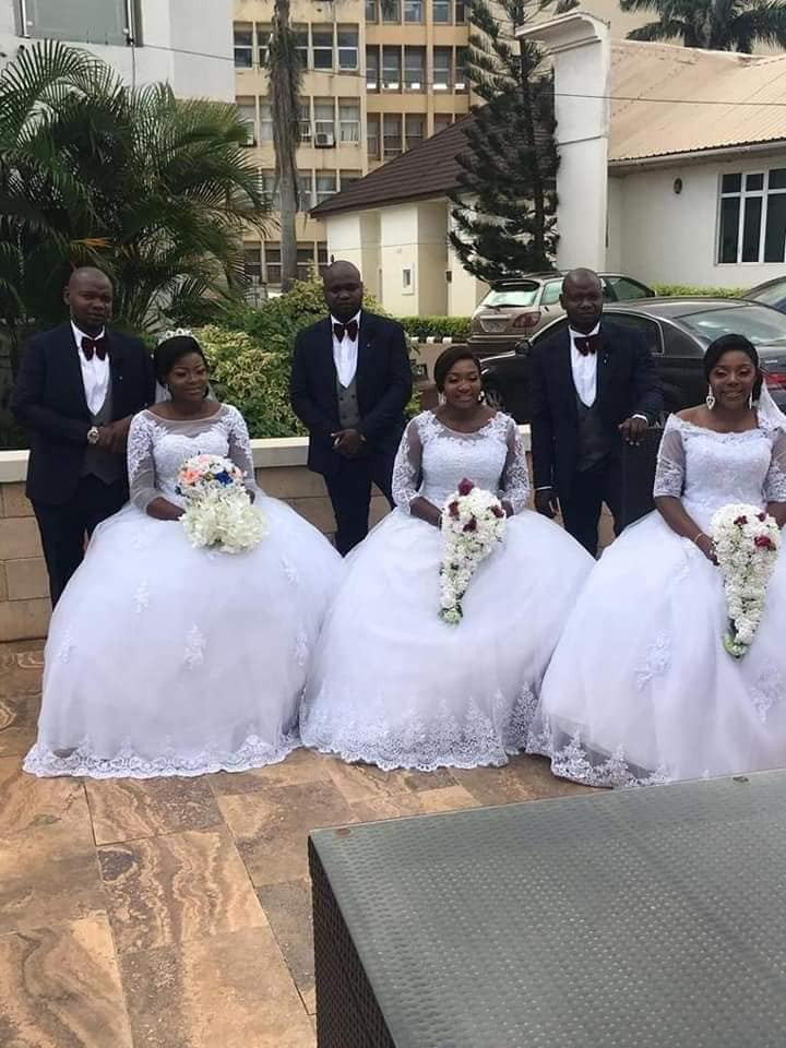 Two sets of triplets marry each other on the same day in Enugu (photos)