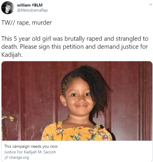 5-year-old girl dies after her cousin raped her and her 8-year-old sister