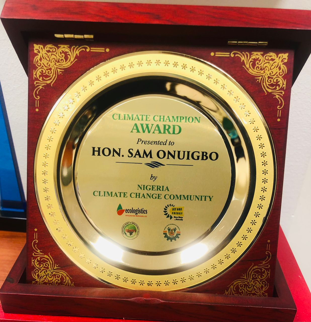 Rep Onuigbo Honoured With Award Of 'Climate Champion' In Abuja