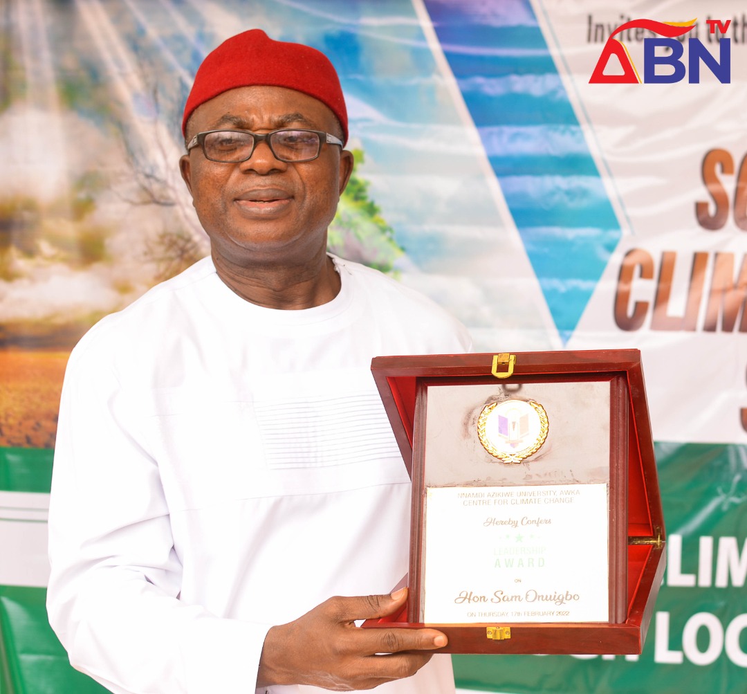 Nnamdi Azikiwe Varsity Awka Honours Hon. Onuigbo With Climate Change Leadership Award (Photos, Video)