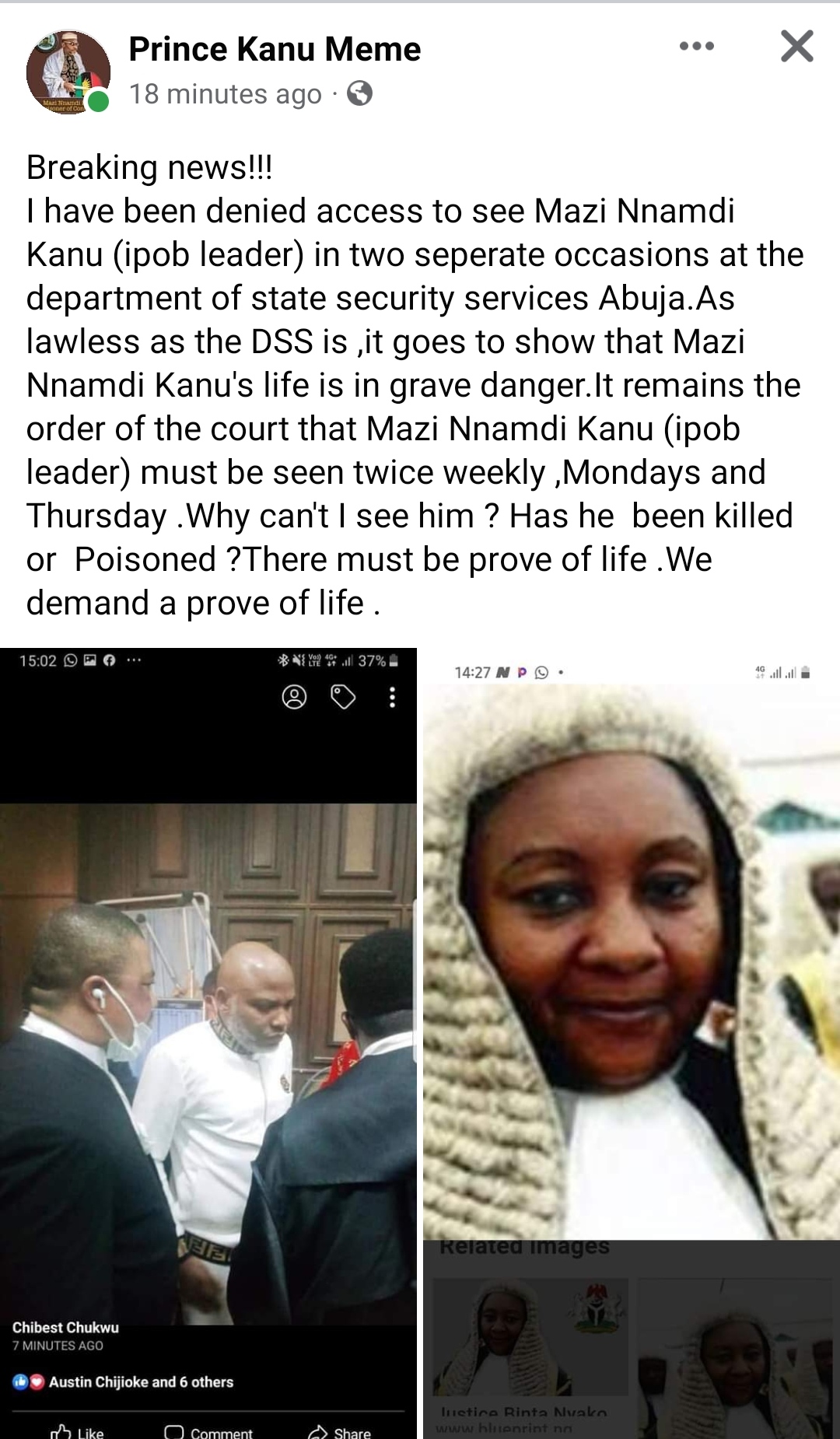Has He Been Poisoned? Nnamdi Kanu’s Brother Queries As DSS Bars Lawyers, Family From Seeing IPOB Leader