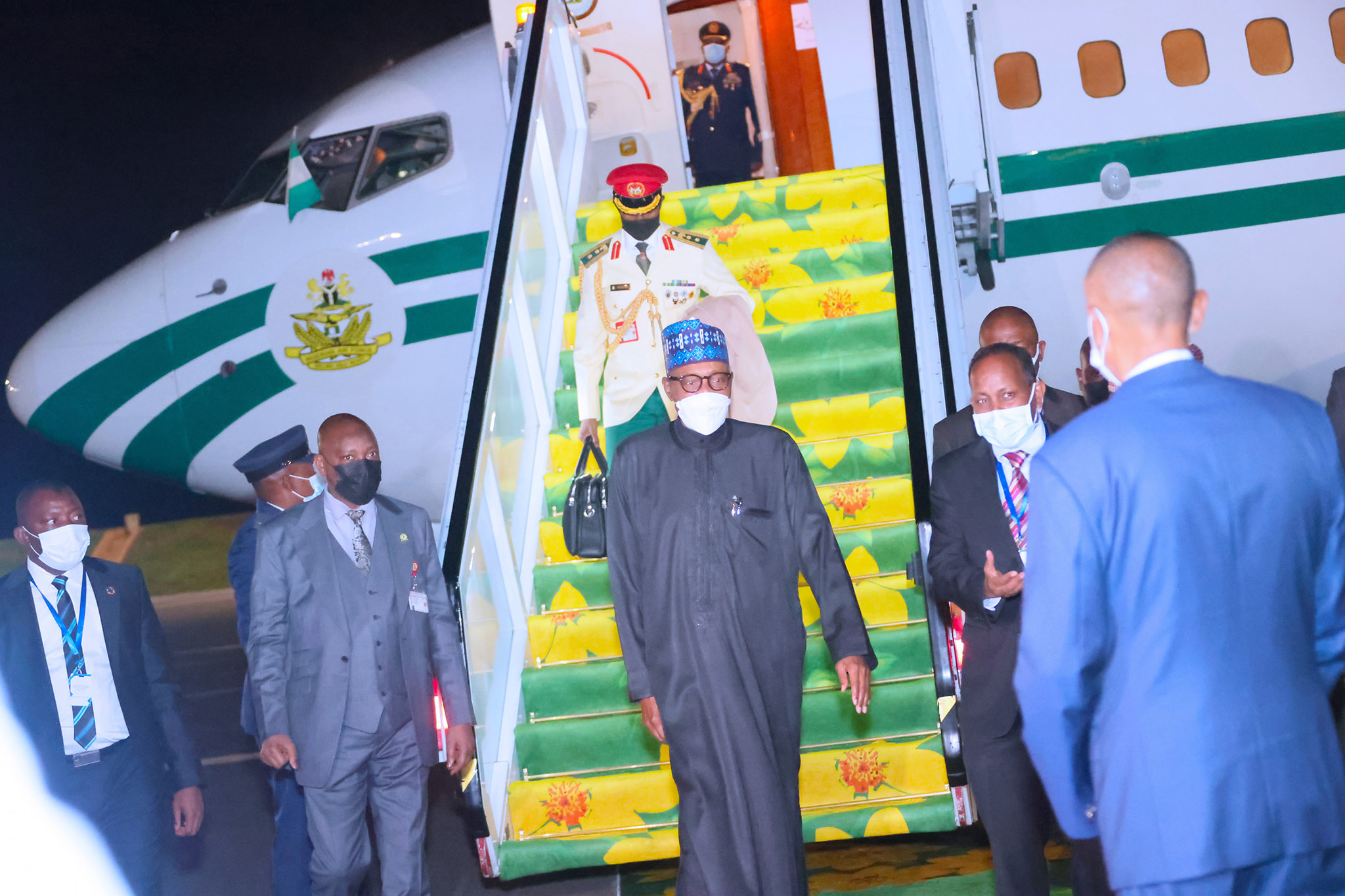 President Buhari Arrives Addis Ababa Ahead Of 35th AU Session