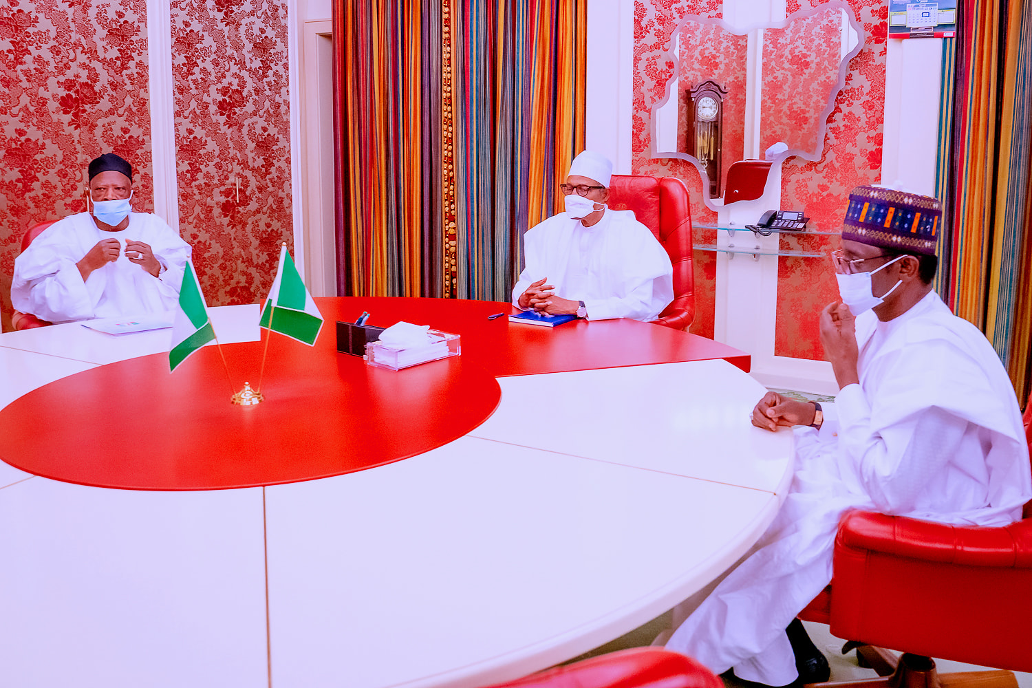 Buhari Hosts New APC National Chair Adamu At Aso Rock [PHOTOS]