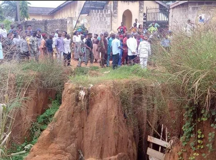 Erosion site at Umunwanwa, Umuopara in Umuahia South LGA of Abia state