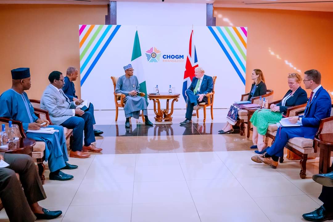 President Buhari, Boris Johnson Meet Rwanda, Discuss Term Limit, Nnamdi Kanu, Others