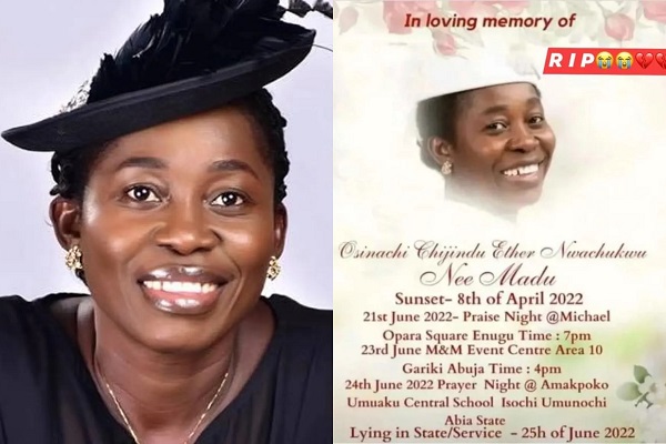 Late Singer Osinachi Nwachukwu Set For Burial June 25