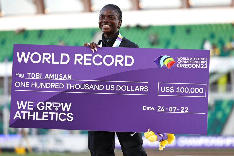 Tobi Amusan Gets N65m For Gold Medal At World Athletics Championships