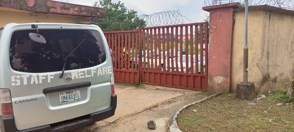Drama As INEC Staff Lock Up Abia REC Over Alleged Unpaid Benefits Few Days To Tenure Expiration (PHOTOS)