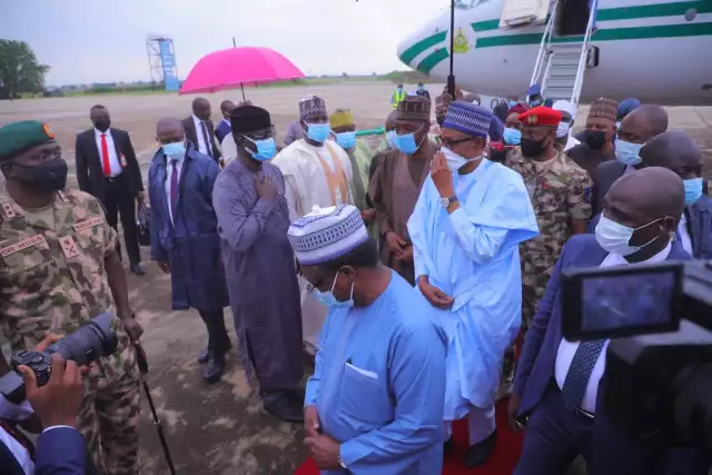Buhari Arrives Maiduguri, To Commission Projects