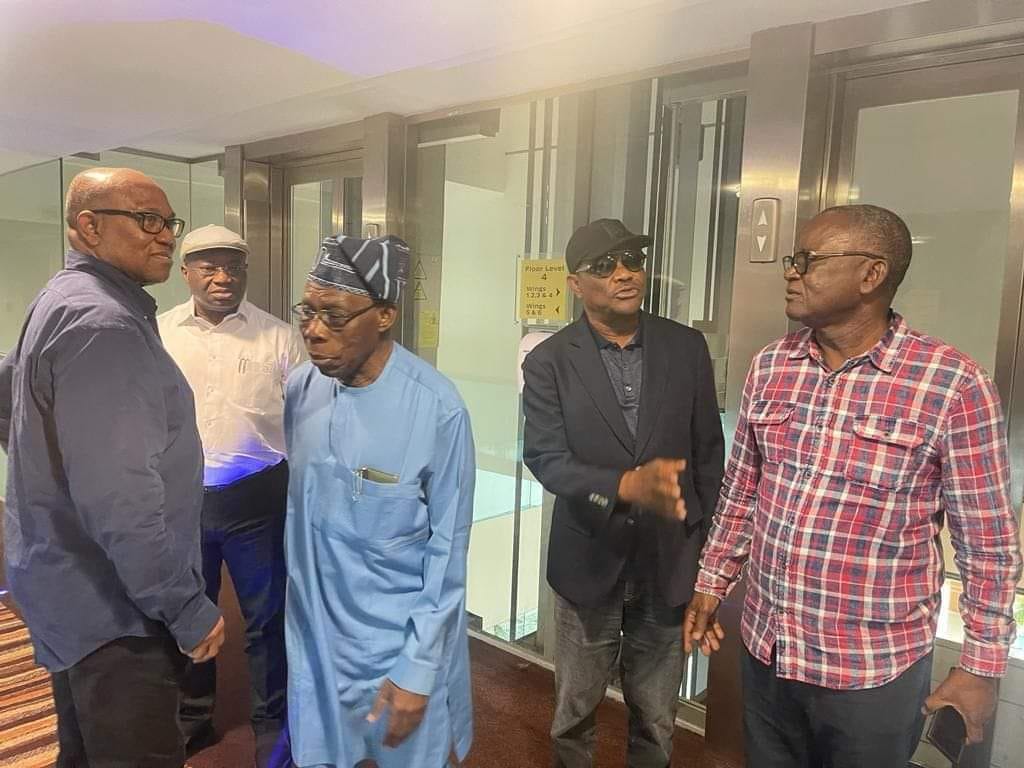 2023: Obasanjo, Peter Obi, Ikpeazu, Wike, 2 Other Governors Meet In London [Photos]
