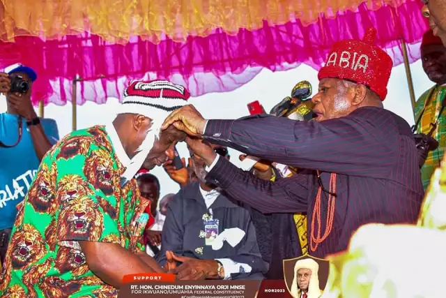 Speaker Chinedum Orji Honoured With Akaraka Abia Chieftaincy Title in Ohuhu (Photos) Speaker Chinedum Orji Honoured With Akaraka Abia Chieftaincy Title in Ohuhu (Photos)