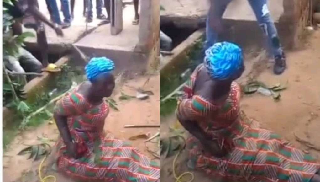 Anger As Abia Community Gives Widow Merciless Lashes Over Alleged Witchcraft, Hon. Chukwu Reacts (Photos, Video)