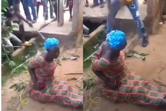 Anger As Abia Community Gives Widow Merciless Lashes Over Alleged Witchcraft, Hon. Chukwu Reacts (Photos, Video) Anger As Abia Community Gives Widow Merciless Lashes Over Alleged Witchcraft, Hon. Chukwu Reacts (Photos, Video)