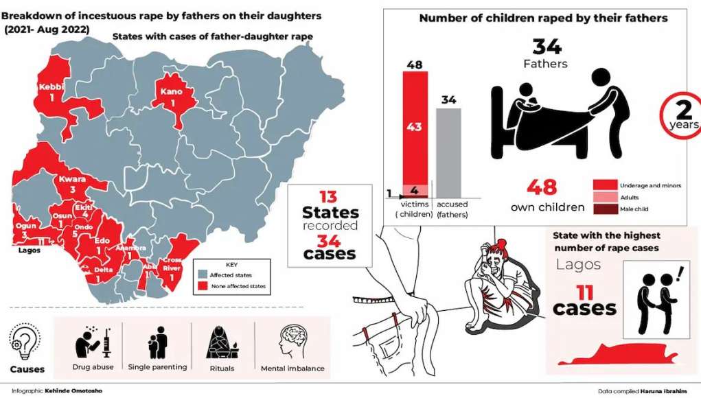 34 Fathers Raped 48 Own Children In 2 Years - Report