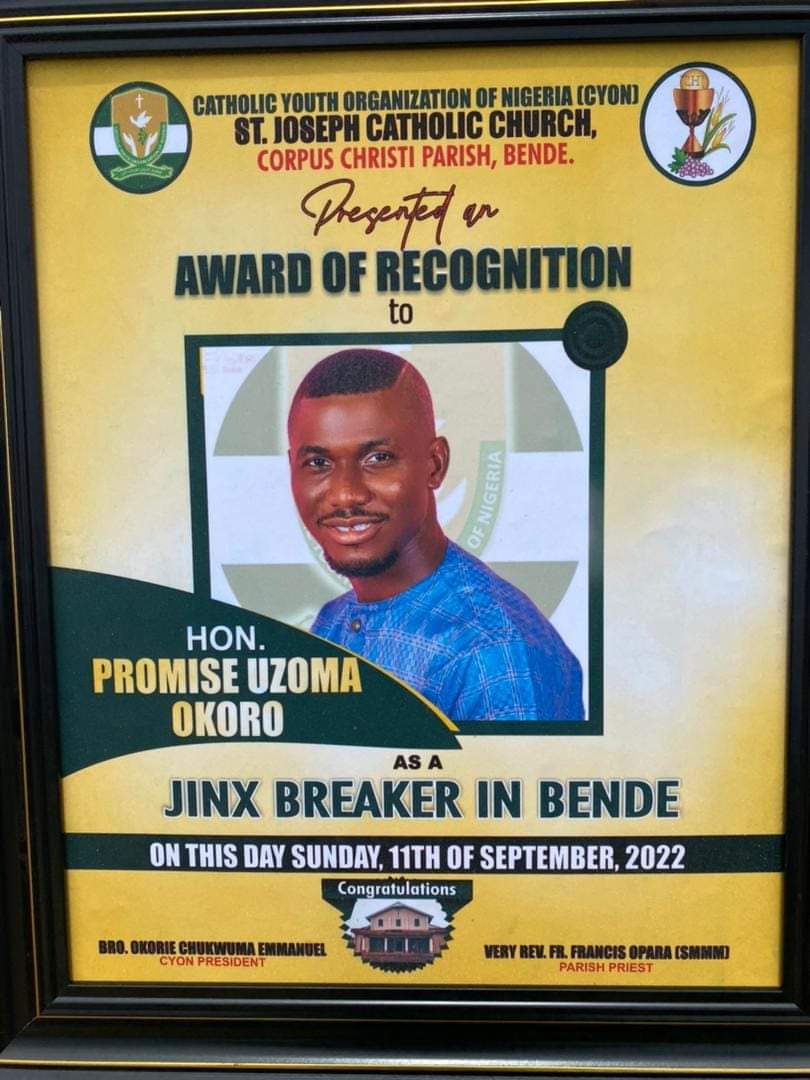 Bende Local Govt Deputy Chairman Bags Award Of "JINX BREAKER" (Photos)
