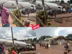 Fuel Tanker Loses Brake, Runs Residential Building In Ebem Ohafia (Photos, Video) Fuel Tanker Loses Brake, Runs Residential Building In Ebem Ohafia (Photos, Video)