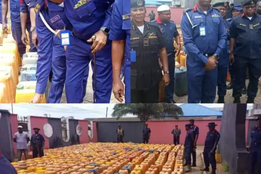 NSCDC Recovers 21,600 Litres Of Stolen Petrol In Lagos NSCDC Recovers 21,600 Litres Of Stolen Petrol In Lagos