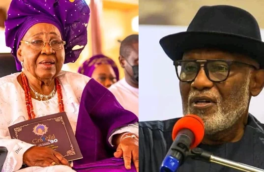 Gov. Akeredolu’s Mother Dies At 90 Senate President Condoles Gov. Akeredolu Over Mother’s Death