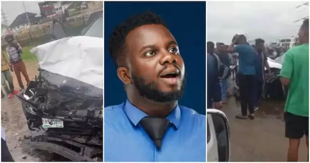 Popular Skit Maker Oga Sabinus Escapes Unhurt In Road Accident (Photos, VIdeo) Popular Skit Maker Oga Sabinus Escapes Unhurt In Road Accident