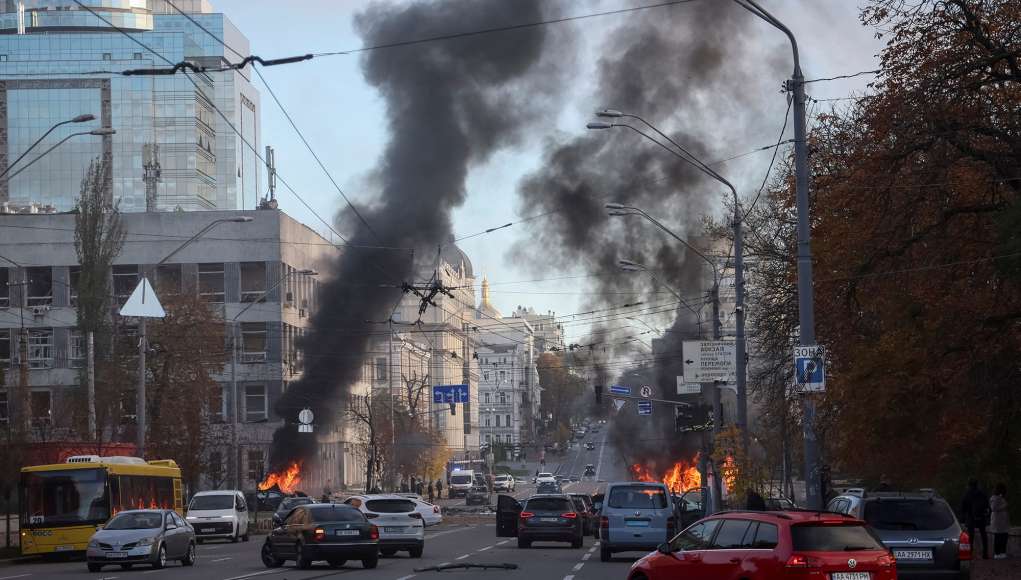 Explosions Rocks Kyiv The Ukraine's Capital