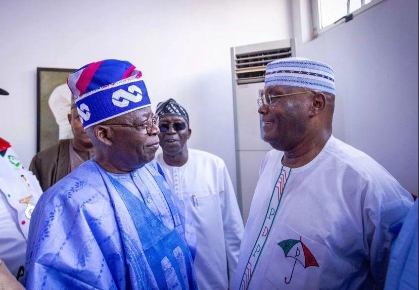 The presidential candidate of the All Progressives Congress, Bola Tinubu and that of the Peoples Democratic Party, Atiku Abubakar, on Monday, met at the airport lounge in Abuja.