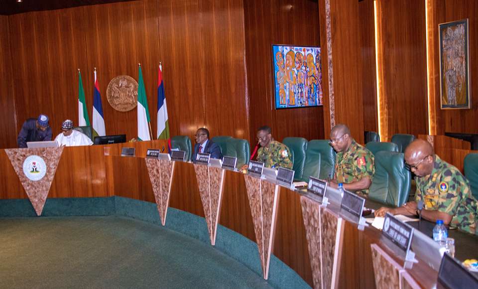 President Buhari Meets Security Chiefs
